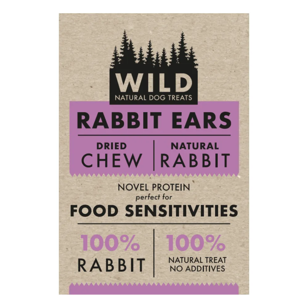 Wild Natural Dog Treat - Rabbit Ears no hair