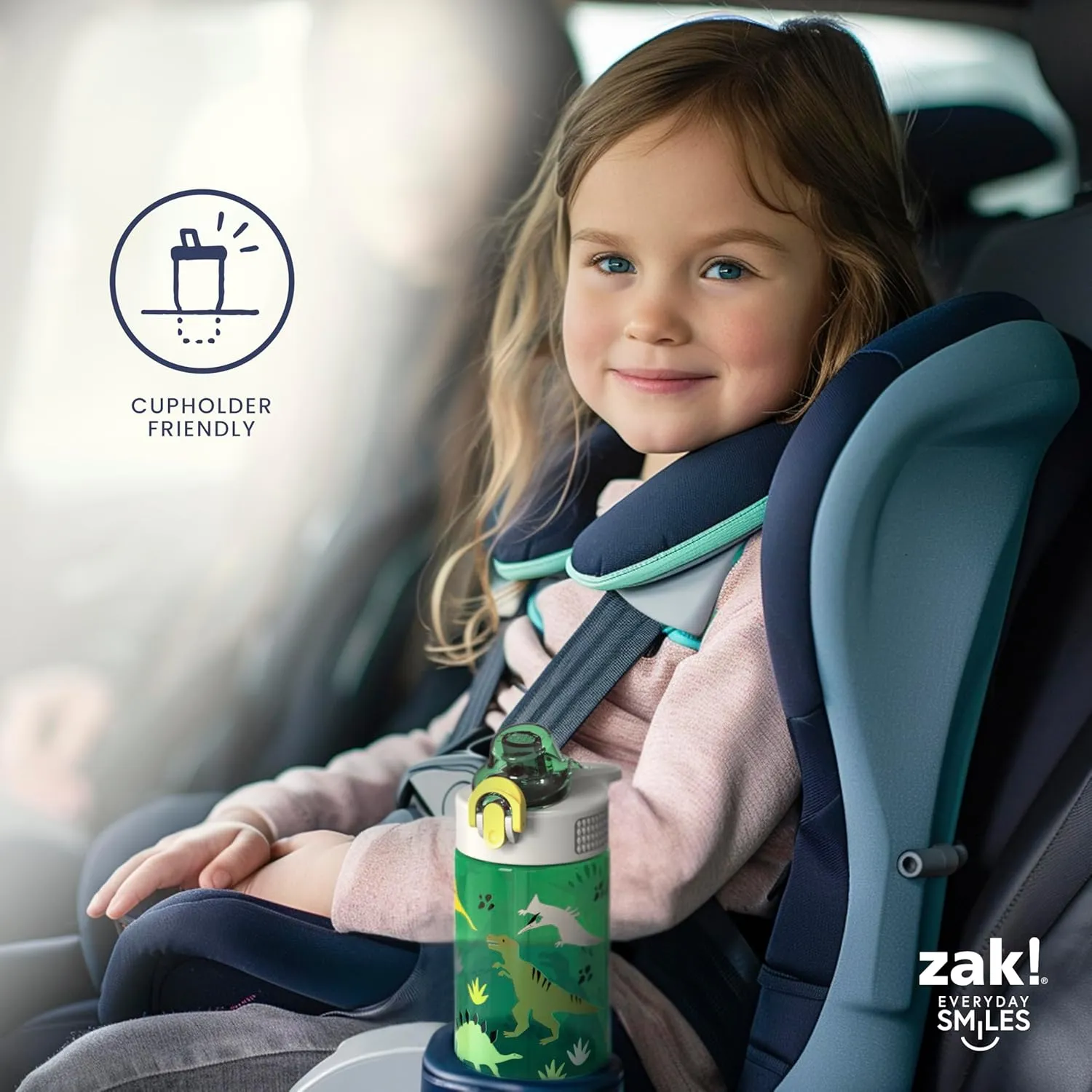Zak Designs Sage Barbie Water Bottle For School or Travel, 16oz Durable Plastic Water Bottle With Straw, Handle, and Leak-Proof, Pop-Up Spout Cover (Barbie)