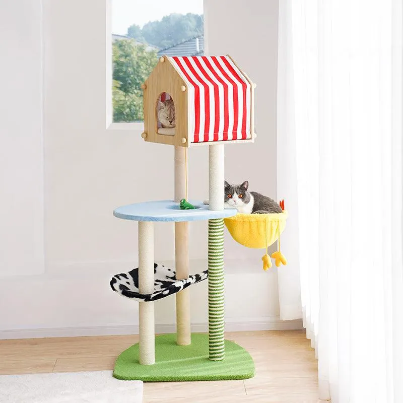 ZEZE 138 cm Large Farm Cat Tree