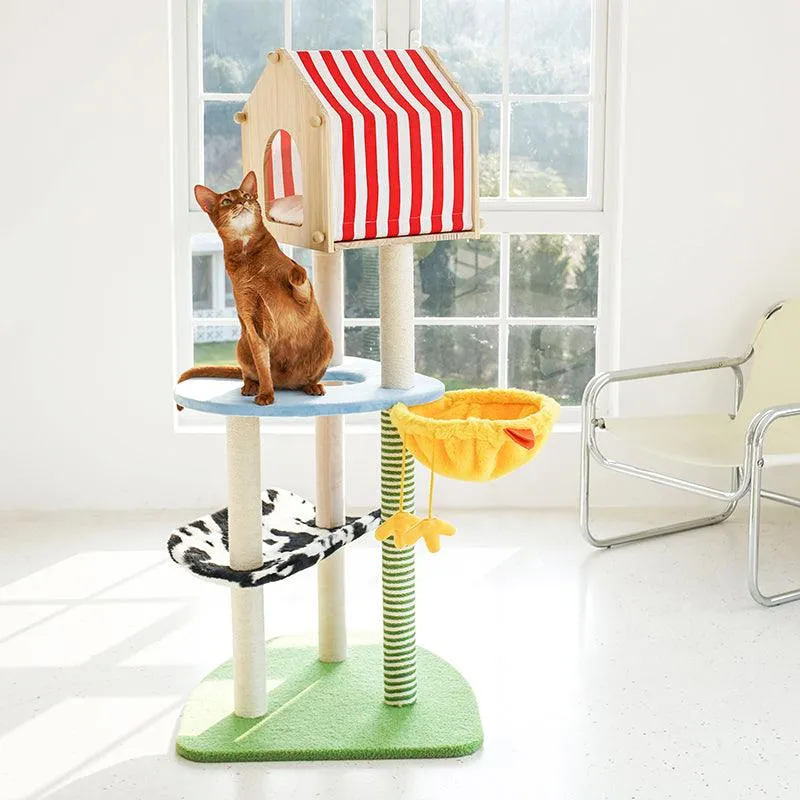 ZEZE 138 cm Large Farm Cat Tree